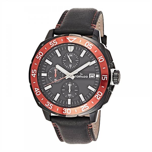 Tornado Black Leather Men Watch T8104-BLBBR Tornado Black Leather Men Watch T8104-BLBBR