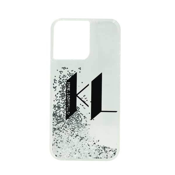 Karl Lagerfeld Liquid Glitter Big Kl Hard Case For Iphone 14 Pro Max Silver Karl Lagerfeld Liquid Glitter Big Kl Hard Case For Iphone 14 Pro Max Silver