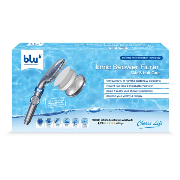 Ionic Shower Filter - Natural Immune System Booster, Rejuvenate Your Hair & Skin - Handheld