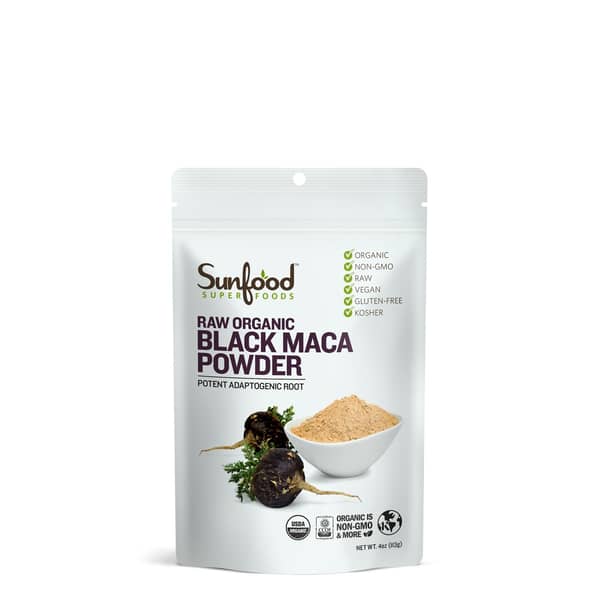 Sunfood Superfoods Raw Organic Black Maca Powder 4oz