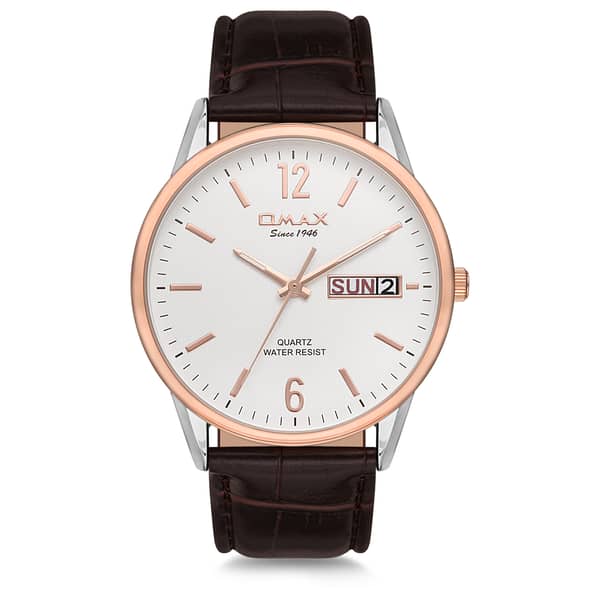 Omax Classic Series Brown Leather Analog Watch For Men JD01C35I Omax Classic Series Brown Leather Analog Watch For Men JD01C35I