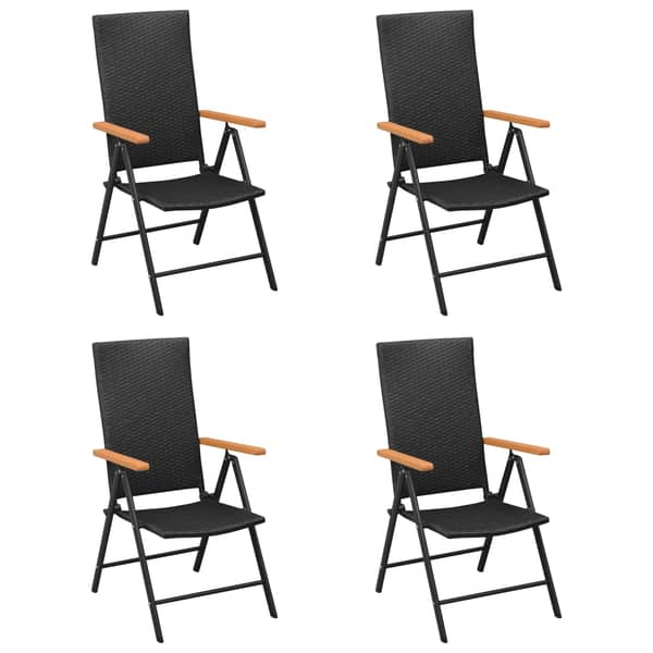Vidaxl Garden Chairs 4 Pcs Poly Rattan Black Vidaxl Garden Chairs 4 Pcs Poly Rattan Black