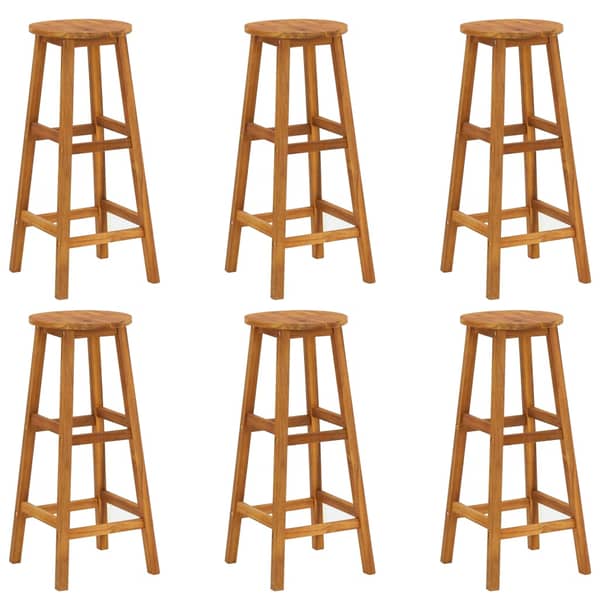 Vidaxl Bar Stools 6 Pcs Solid Acacia Wood Vidaxl Bar Stools 6 Pcs Solid Acacia Wood