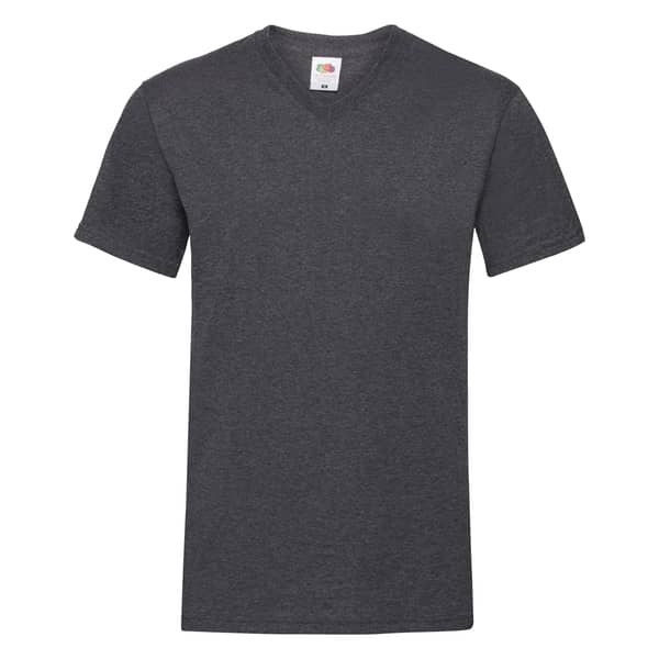 Fruit Of The Loom Valueweight V-Neck T-Shirt Deep Heather Grey Small Fruit Of The Loom Valueweight V-Neck T-Shirt Deep Heather Grey Small