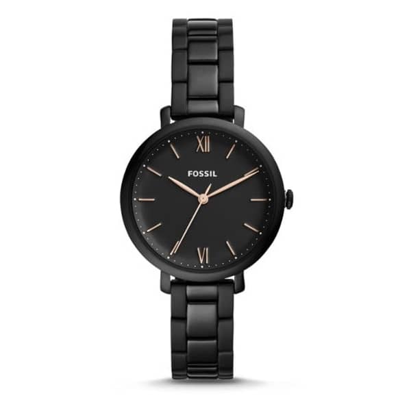 Fossil ES4511 Ladies Watch - Jacqueline Three-Hand Black Stainless Steel