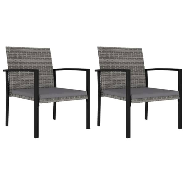 Vidaxl Garden Dining Chairs 2 Pcs Poly Rattan Grey Vidaxl Garden Dining Chairs 2 Pcs Poly Rattan Grey