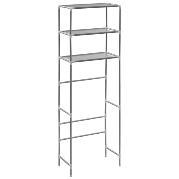 vidaXL 3-Tier Storage Rack over Toilet Silver 53x28x169 cm vidaXL 3-Tier Storage Rack over Toilet Silver 53x28x169 cm
