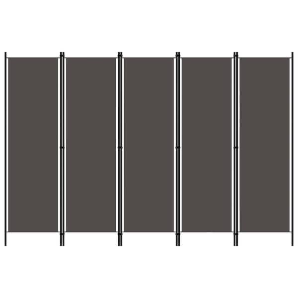 Vidaxl 5-panel Room Divider Anthracite 250x180 Cm
