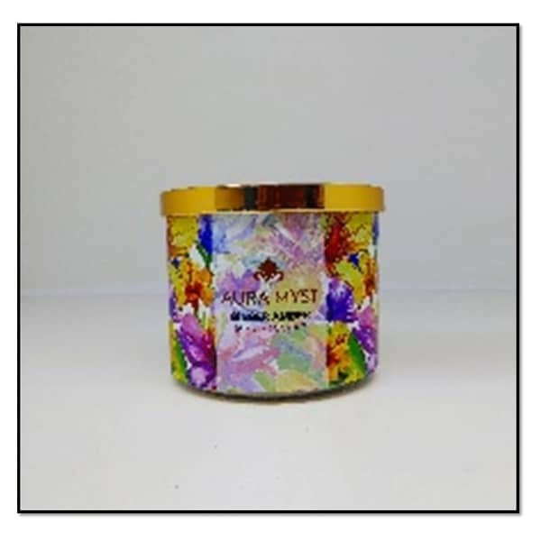 Aura Myst 10oz Pearl Glass Jar Candle With Lid Santal Noir