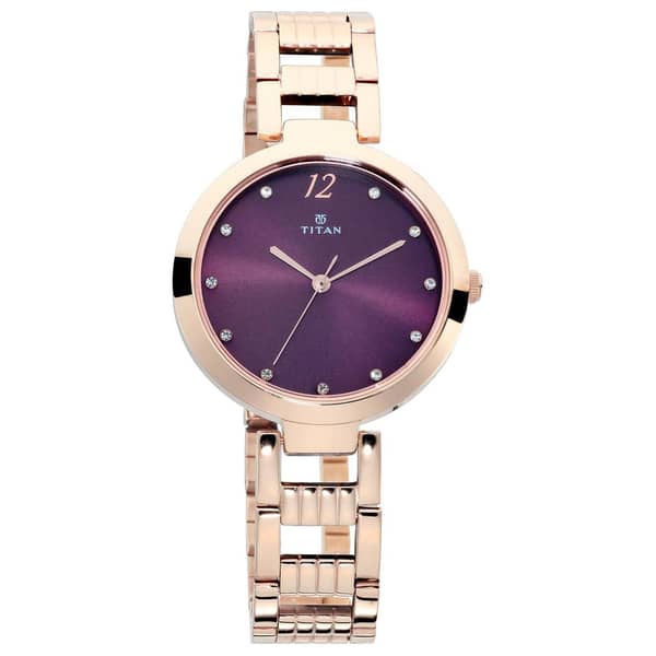 Titan Sparkle Purple Dial Analog Watch For Ladies