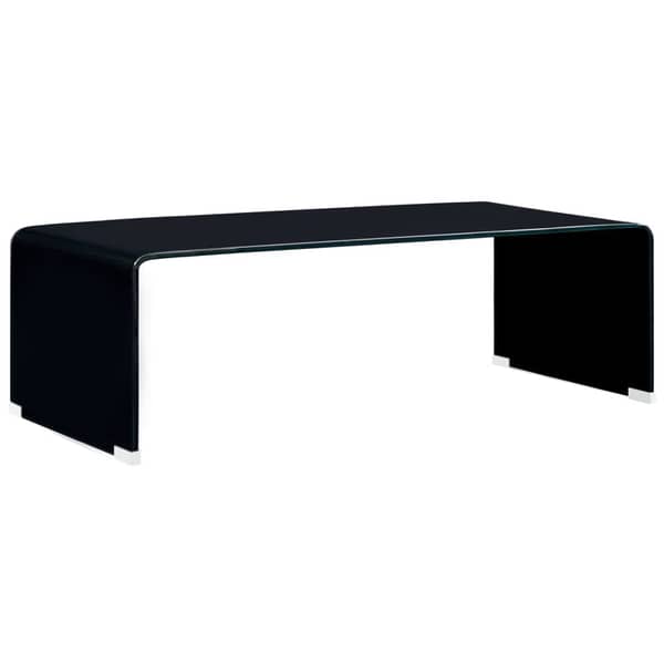 vidaXL Coffee Table Black 98x45x31 cm Tempered Glass vidaXL Coffee Table Black 98x45x31 cm Tempered Glass