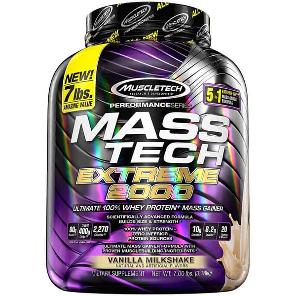 MuscleTech Mass Tech Extreme 2000 Vanilla Milkshake 7LB MuscleTech Mass Tech Extreme 2000 Vanilla Milkshake 7LB