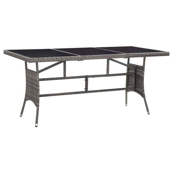 Vidaxl Garden Table Grey 170x80x74 Cm Poly Rattan Vidaxl Garden Table Grey 170x80x74 Cm Poly Rattan