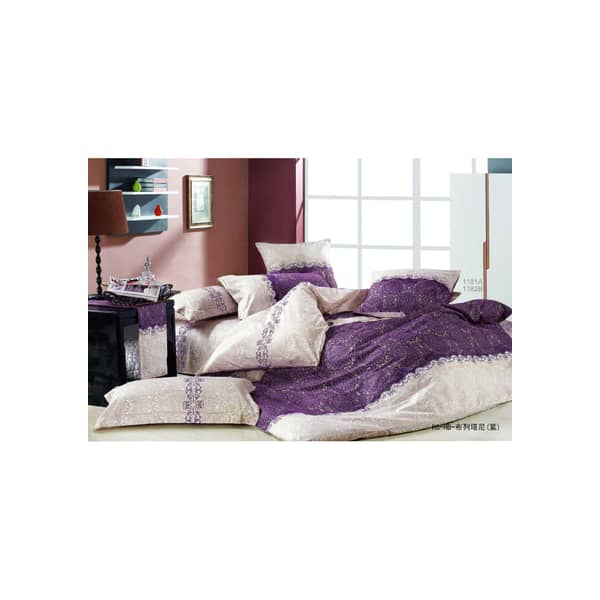 4pcs Comforter Set Light Pink/Purple Printed 4pcs Comforter Set Light Pink/Purple Printed