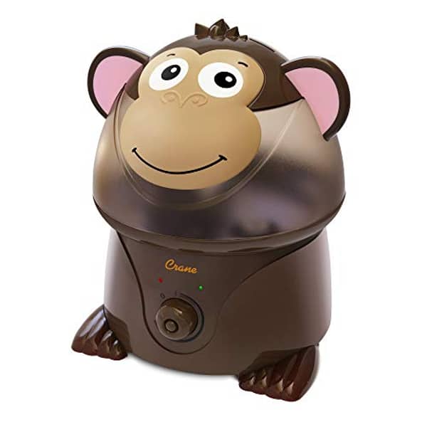 Crane Adorable Ultrasonic Cool Mist Humidifier, Filter Free, 1 Gallon, 24 Hour Run Time, Whisper Quite, For Home Bedroom Baby Nursery And Office, Monkey