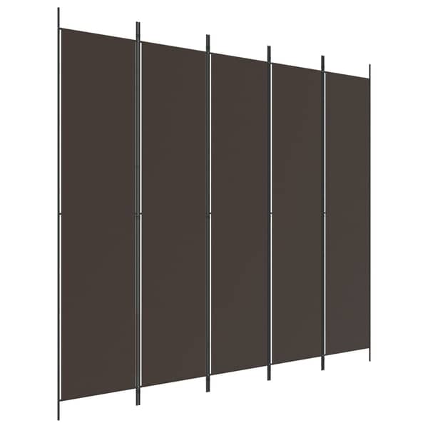 vidaXL 5-Panel Room Divider Brown 250x220 cm Fabric