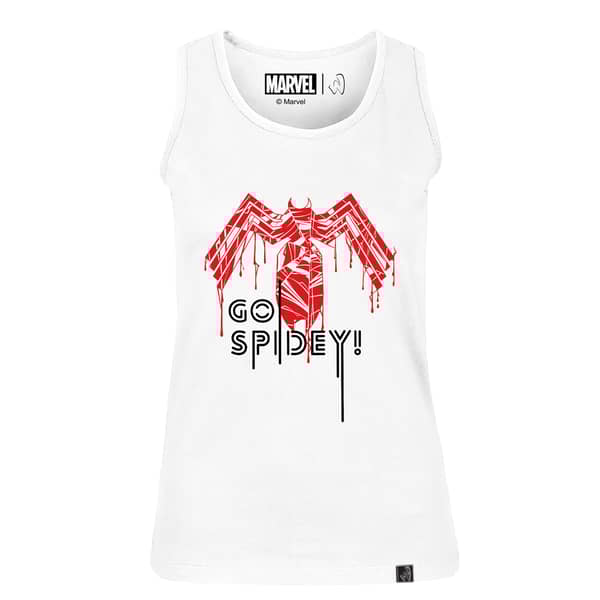 Marvel Black Spiderman Women's Tank Top White Double Extra Large Marvel Black Spiderman Women's Tank Top White Double Extra Large