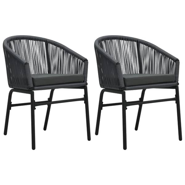 Vidaxl Garden Chairs 2 Pcs Anthracite Pvc Rattan Vidaxl Garden Chairs 2 Pcs Anthracite Pvc Rattan