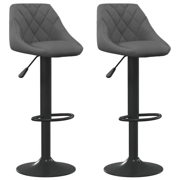 Vidaxl Bar Stools 2 Pcs Dark Grey Velvet Vidaxl Bar Stools 2 Pcs Dark Grey Velvet