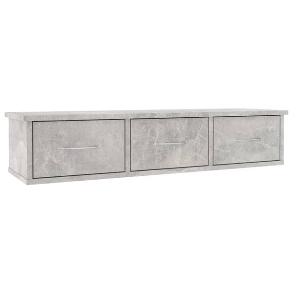 Vidaxl Wall-mounted Drawer Shelf Concrete Grey 88x26x18.5 Cm Chipboard Vidaxl Wall-mounted Drawer Shelf Concrete Grey 88x26x18.5 Cm Chipboard