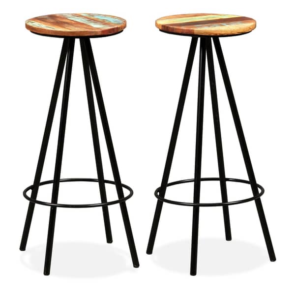vidaXL Bar Stools 2 pcs Solid Reclaimed Wood vidaXL Bar Stools 2 pcs Solid Reclaimed Wood