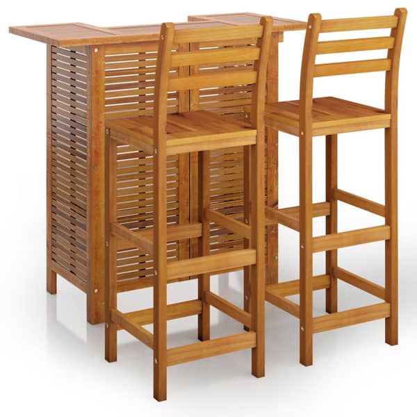 vidaXL 3 Piece Garden Bar Set Solid Wood Acacia vidaXL 3 Piece Garden Bar Set Solid Wood Acacia