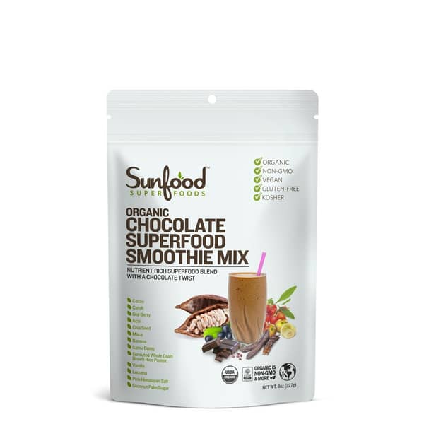 Sunfood Superfoods Organic Chocolate Superfood Smoothie Mix 8oz
