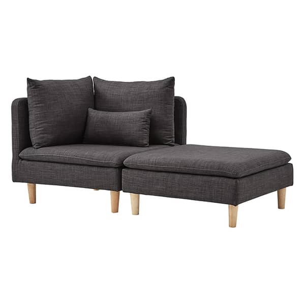 Modular Mid-Century Chaise Lounges Dark Grey