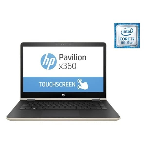 HP Pavillion x360 14-BA105NE Convertible Touch Laptop - Core i7 1.8GHz 8GB 1TB 4GB Win10 14inch FHD Gold