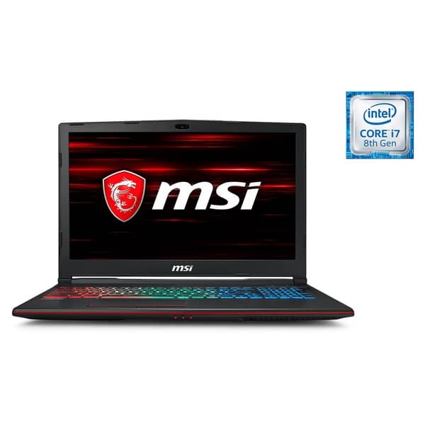MSI GP63 Leopard 8RE Gaming Laptop - Core i7 2.2GHz 16GB 1TB+256GB 6GB Win10 15.6inch FHD Black