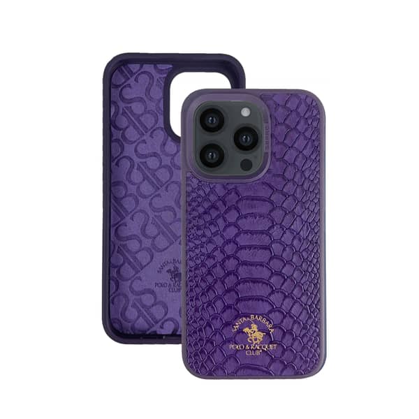 Santa Barbara Polo & Racquet Club Knight Series Classic Business Design for PU leather phone Case for Apple iPhone14 Pro Max Purple