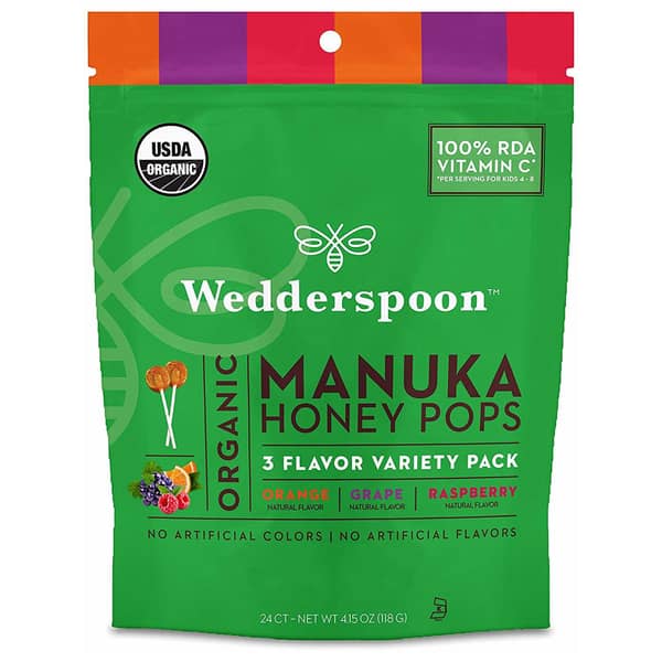 Wedderspoon Organic Manuka Honey Pops Kids Varietypak 24'S