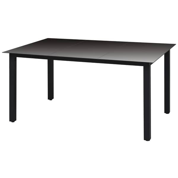 Vidaxl Garden Table Black 150x90x74 Cm Aluminium And Glass Vidaxl Garden Table Black 150x90x74 Cm Aluminium And Glass