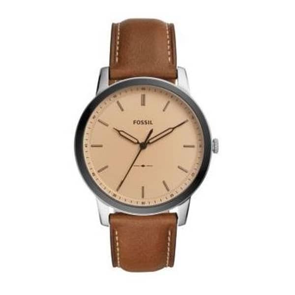 Fossil The Minimalist Brown Leather Analog Men Watch FS5619