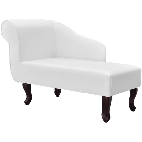 Vidaxl Artificial Leather Chaise Longue With Left Armrest White Vidaxl Artificial Leather Chaise Longue With Left Armrest White