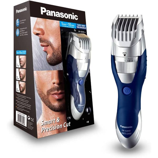 Panasonic ER-GB40 Wet and Dry Electric Beard Trimmer for Men with 19 Cutting Lengths Standard UK 3pin plug Panasonic ER-GB40 Wet and Dry Electric Beard Trimmer for Men with 19 Cutting Lengths Standard UK 3pin plug