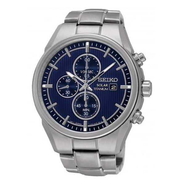 Seiko Solar Silver Metal Analog Watch For Men SSC365P1