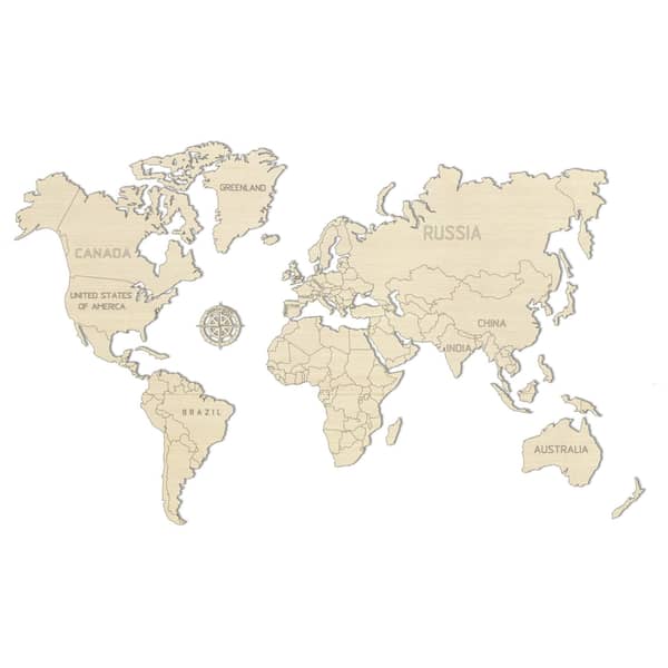 Wooden City Wooden World Map Medium
