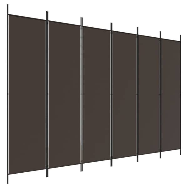 vidaXL 6-Panel Room Divider Brown 300x200 cm Fabric vidaXL 6-Panel Room Divider Brown 300x200 cm Fabric