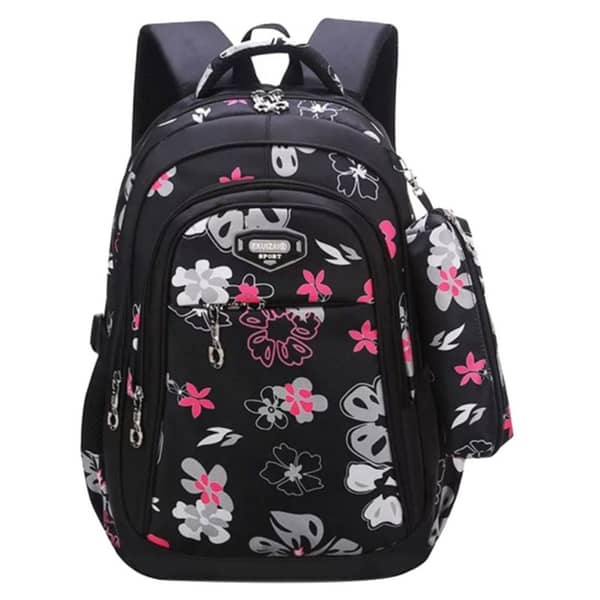 SAMBOX Floret School Bag Black SAMBOX Floret School Bag Black