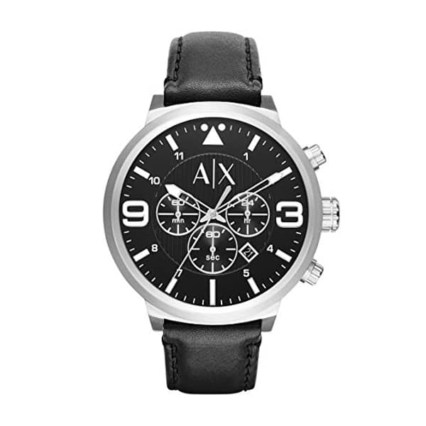 Armani Exchange Black Leather Men Watch AX1371