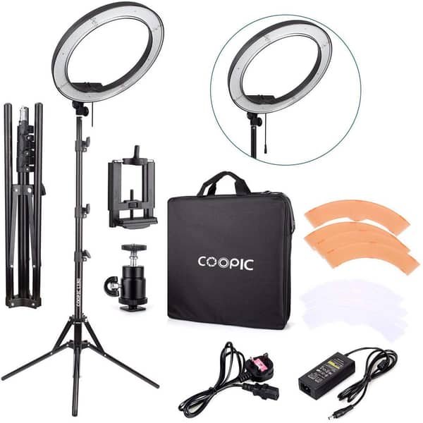 Coopic Rl-480s Kit (including Light, Stand, Phone Clamp, Tripod Head) 40w 240 Led Ring Light 5500k For Camera Photo, Makeup, Live Stream, Portrait, Youtube, Studio Shoot, Video Blogging, Tiktok Etc