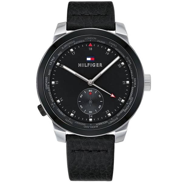 Tommy Hilfiger Denpi Black Leather Watch For Men 1791552 Tommy Hilfiger Denpi Black Leather Watch For Men 1791552