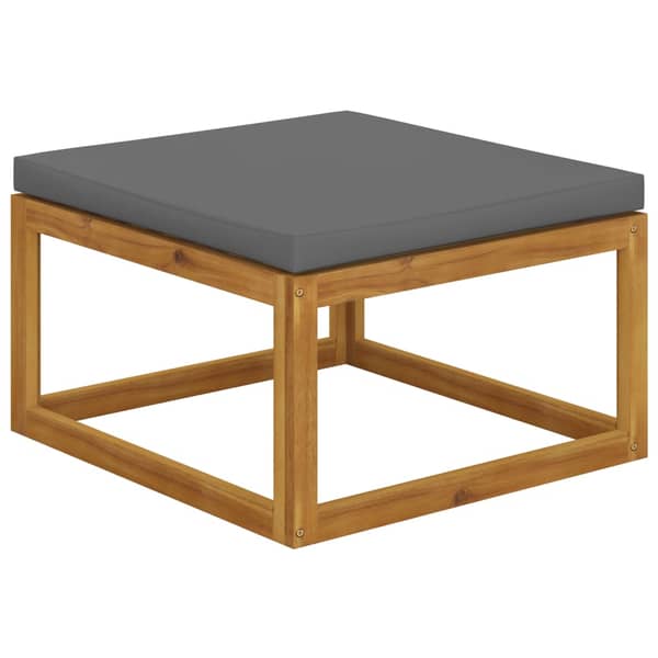 Vidaxl Footrest With Dark Grey Cushion Solid Acacia Wood Vidaxl Footrest With Dark Grey Cushion Solid Acacia Wood