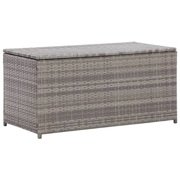 Vidaxl Garden Storage Box Poly Rattan 100x50x50 Cm Grey Vidaxl Garden Storage Box Poly Rattan 100x50x50 Cm Grey