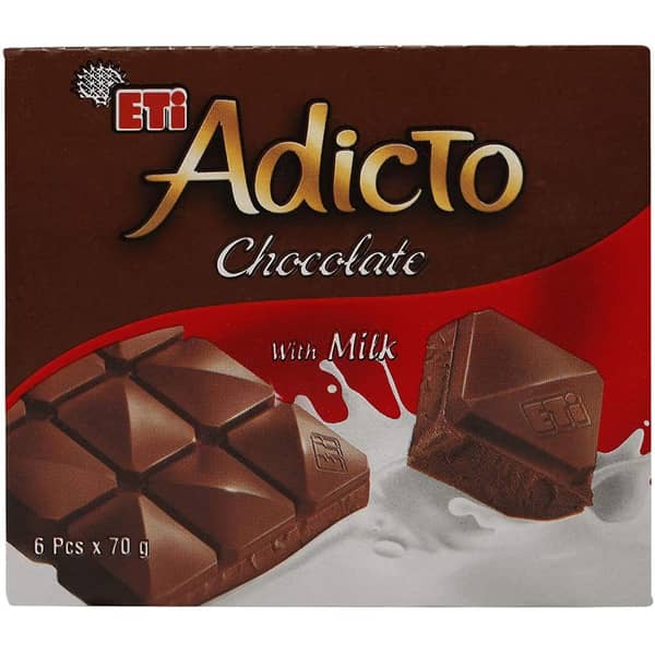 ETI Adicto Milk Chocolate 6 x 70 gm