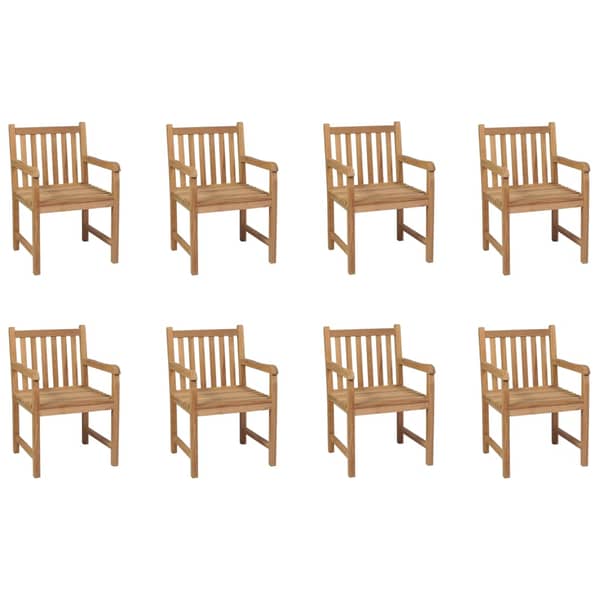 vidaXL Outdoor Chairs 8 pcs Solid Teak Wood vidaXL Outdoor Chairs 8 pcs Solid Teak Wood