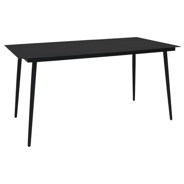 Vidaxl Garden Dining Table Black 150x80x74 Cm Steel And Glass Vidaxl Garden Dining Table Black 150x80x74 Cm Steel And Glass