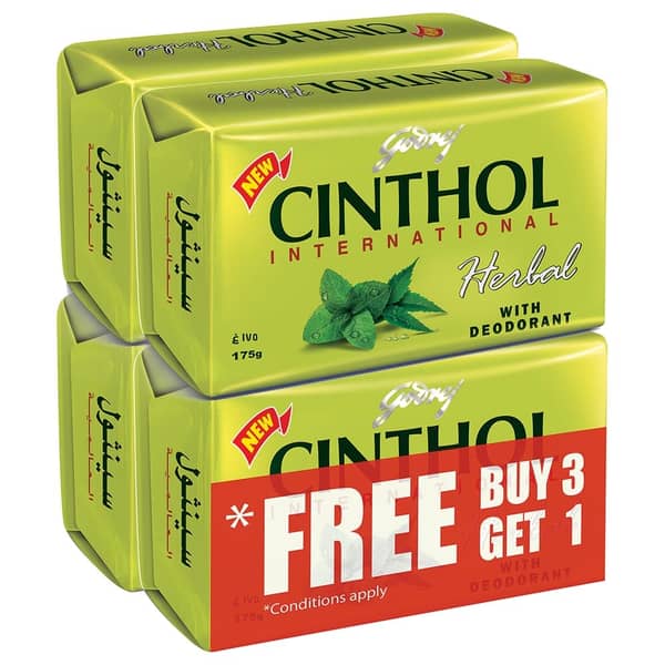 Godrej - Cinthol Herbal Bath Soap 175g Pack Of 4 Godrej - Cinthol Herbal Bath Soap 175g Pack Of 4