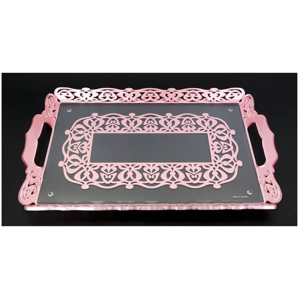 Home Style Deluxe Laser Cutting Serving Tray Rose Gold Home Style Deluxe Laser Cutting Serving Tray Rose Gold